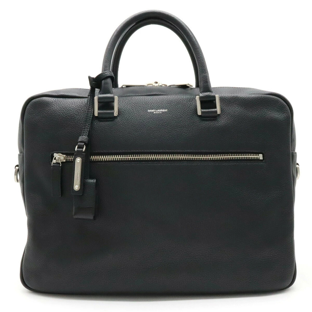 SAINT LAURENT PARIS YSL Yves Saint Briefcase Business Bag Black